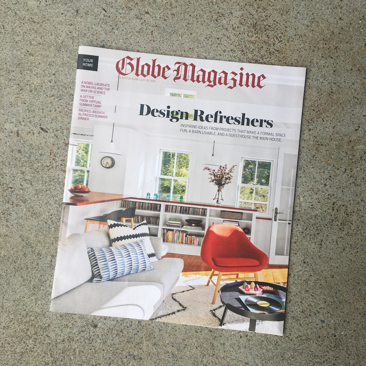 Boston Globe Magazine Cover of the Issue Featuring Provincetown Modern Renovation